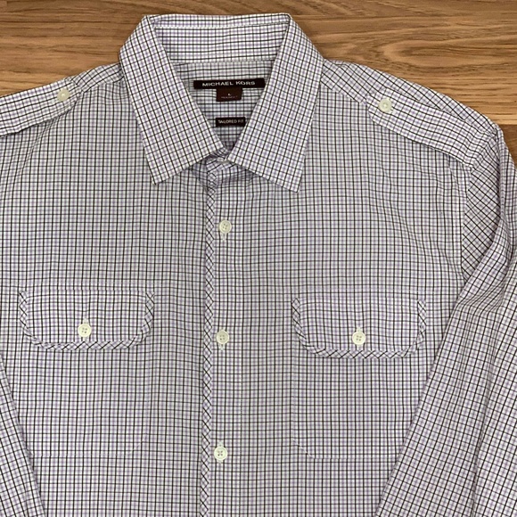 Michael Kors Tailored Fit L/S Dress Shirt Size L - Picture 3 of 6